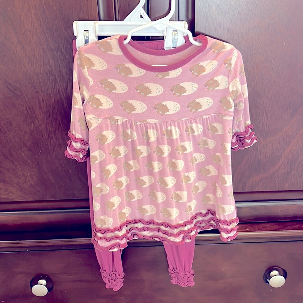 Kickee pants swing dress tunic style with ruffle ankle leggings